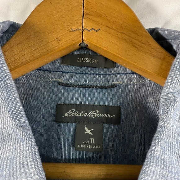 EDDIE BAUER Button Down Shirt Short Sleeve Casual Classic Fit Mens TL - Picture 3 of 5